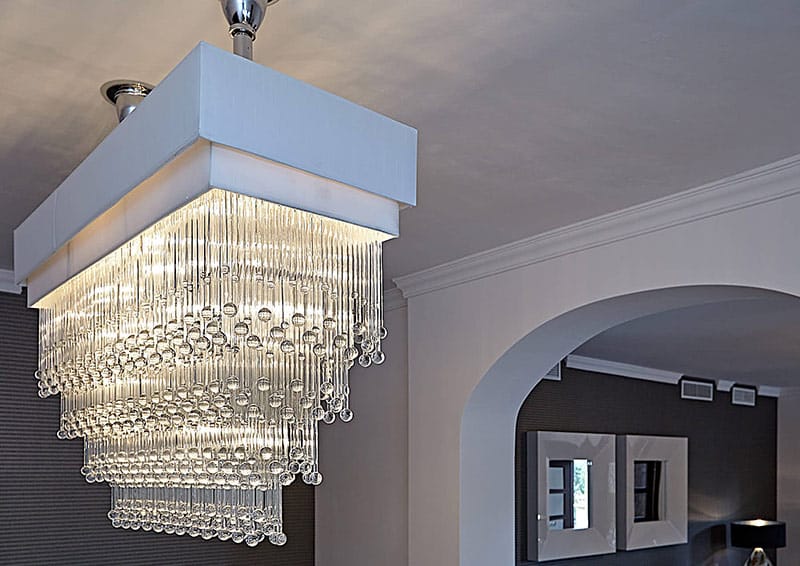 Contemporary Chandelier Amiraglio Aqua Rectangular