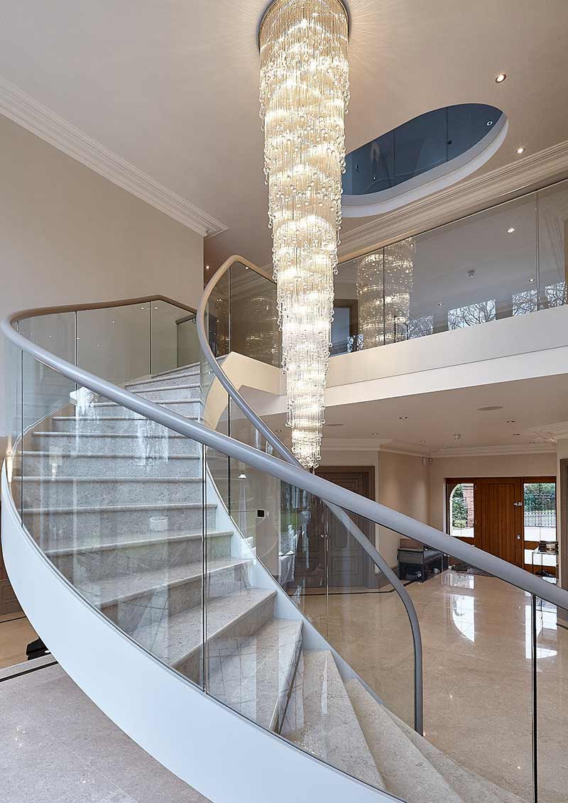 Contemporary Chandelier Amiraglio Aqua Stairwell II