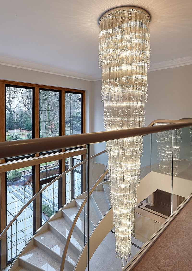 Amiraglio Aqua Stairwell II detail Contemporary Chandelier