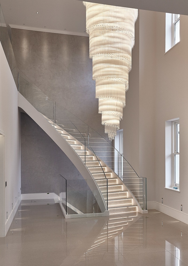 Custom Made Stairwell Chandeliers - Amiraglio Spirale II