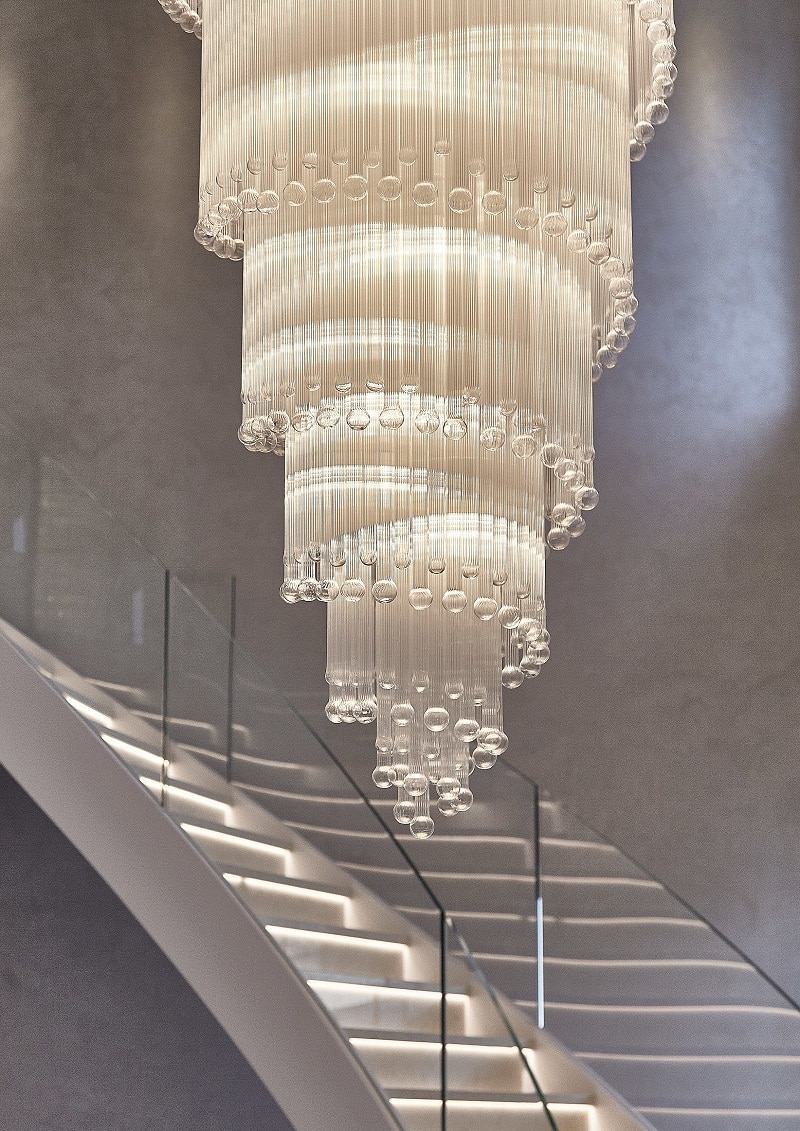 Bespokes Stairwell Chandeliers - Amiraglio Spirale II