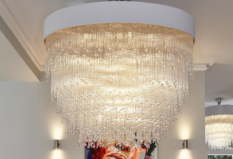 Aqua Droplets Oval Custom-made Contemporary Chandelier