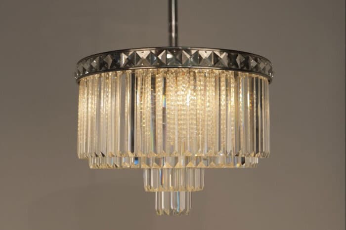 Atticus Satin Nickel Chandelier 45x30cm - Image 3