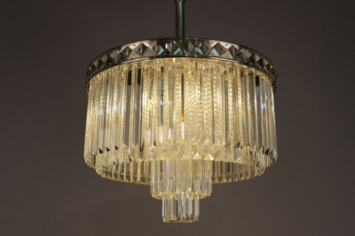 Atticus Satin Nickel Chandelier 45x30cm - Image 5