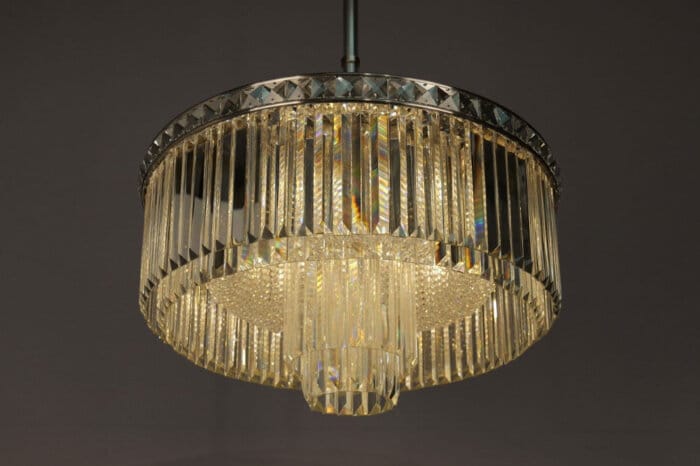 Atticus Satin Nickel Chandelier 60x30cm - Image 3