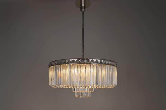 Atticus Satin Nickel Chandelier 70x30cm - Image 2