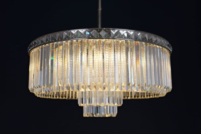 Atticus Satin Nickel Chandelier 70x30cm - Image 5