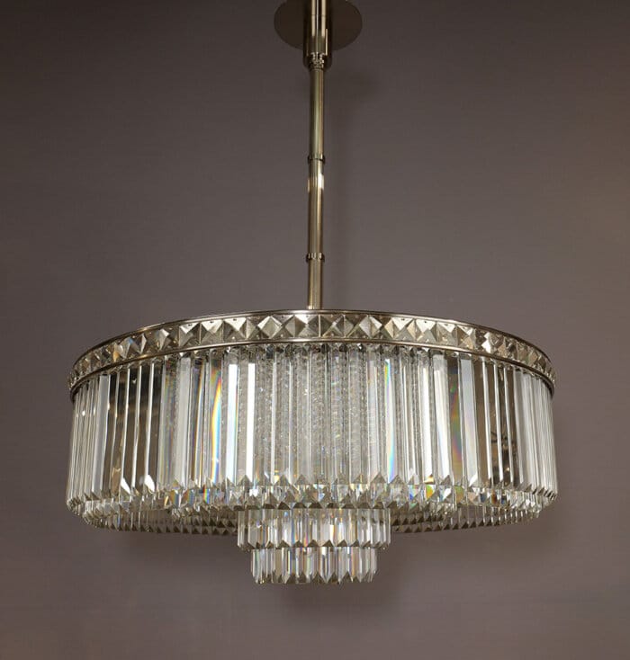 Atticus Satin Nickel Chandelier 80x30cm - Image 4