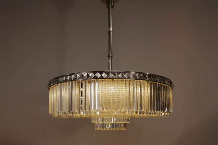 Atticus Satin Nickel Chandelier 90x30cm - Image 3