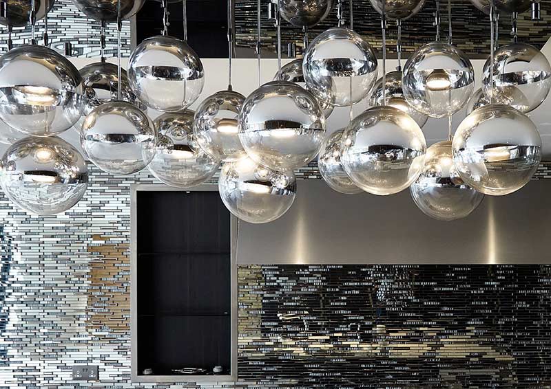 Luxury Contemporary Chandelier Globbi Cromatti Junior Kitchen