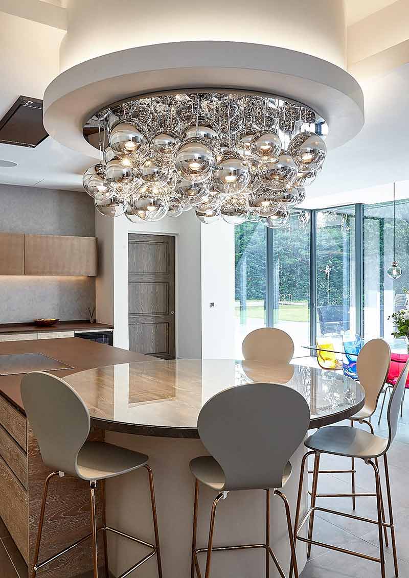 Contemporary Chandelier Globbi Cromatti Round II