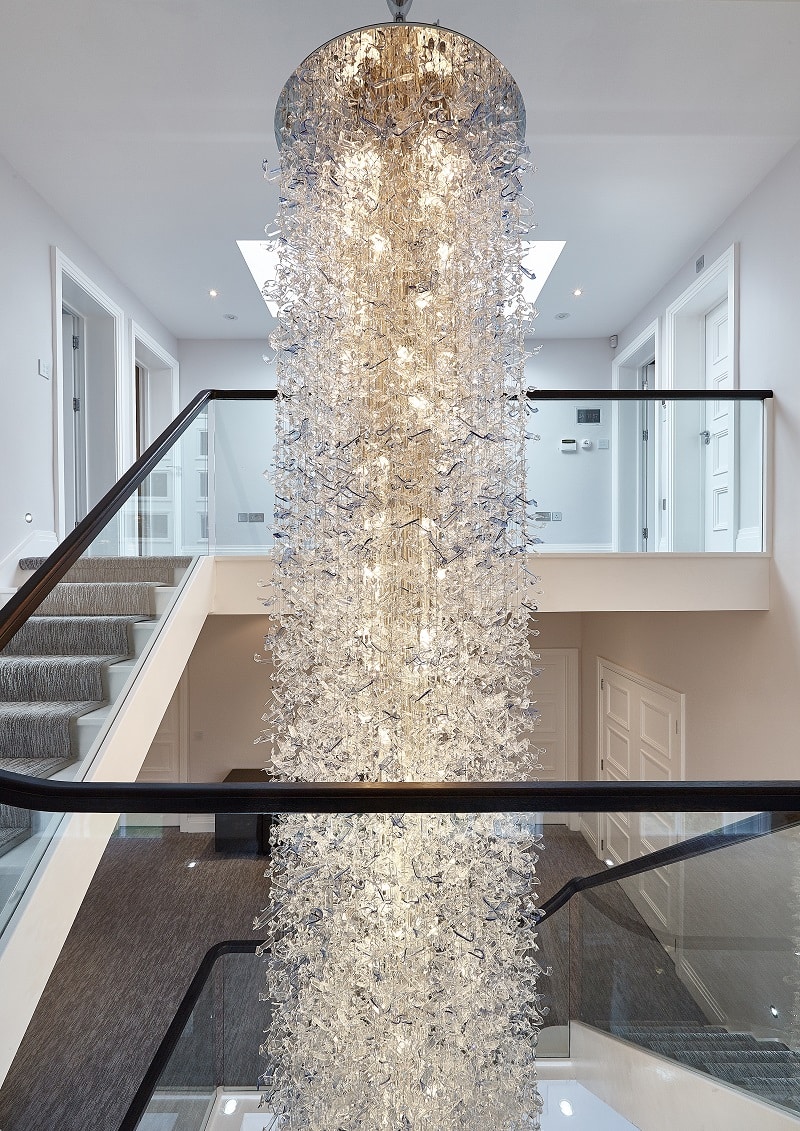 Luxury Stairwell Chandeliers - Sea Flowers Azzuro